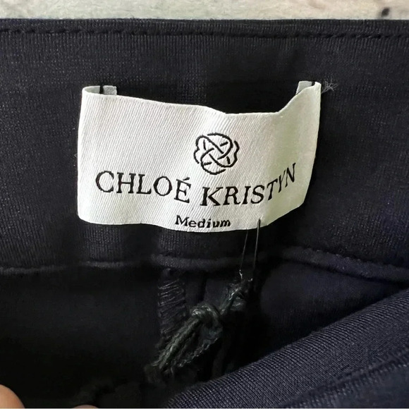 Chloe Kristyn Navy Blue‎ High Rise Pull On Business Casual Pants Size Medium - Picture 3 of 7